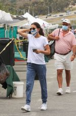 COURTENEY COX Wearing a Mask at Farmers Market in Malibu 06/21/2020