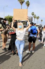 COURTNEY STODDEN at a Protest in Los Angeles 06/01/2020