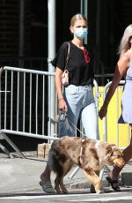 DAPHNE GROENEVELD Out with Her Dog in New York 06/24/2020