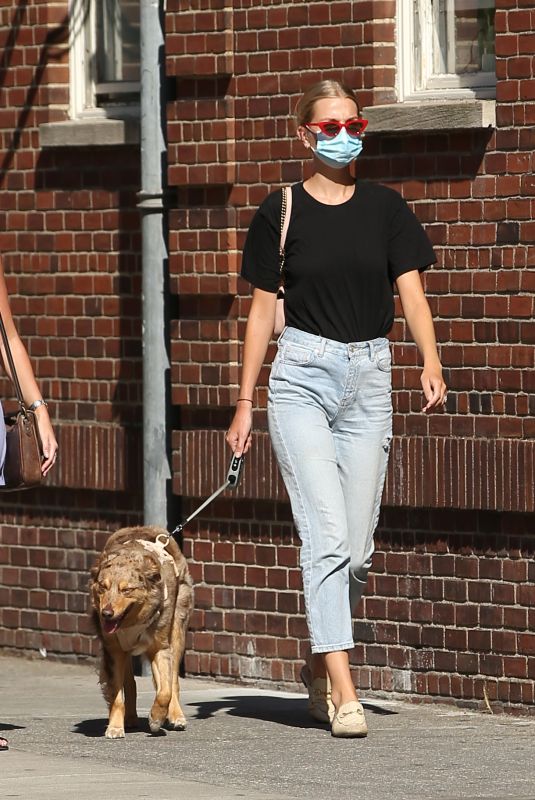 DAPHNE GROENEVELD Out with Her Dog in New York 06/24/2020