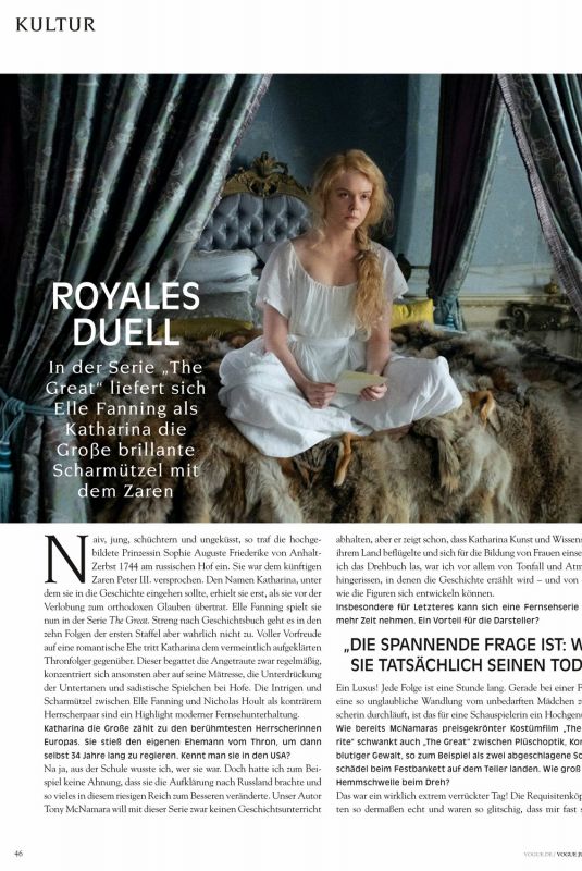 ELLE FANNING in Vogue Magazine, Germany July 2020