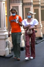 ELSA HOSK Wearing a Mask Out in New York 06/23/2020