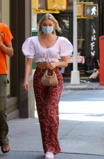 ELSA HOSK Wearing a Mask Out in New York 06/23/2020