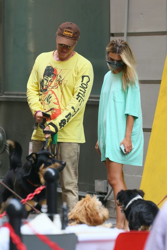 EMILY RATAJKOWSKI and Sebastian Bear-McClard Out with Columbo in New York 06/27/2020