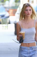 EMILY RATAJKOWSKI in Tank Top and Denim Out with Her Dog in New York 06/25/2020
