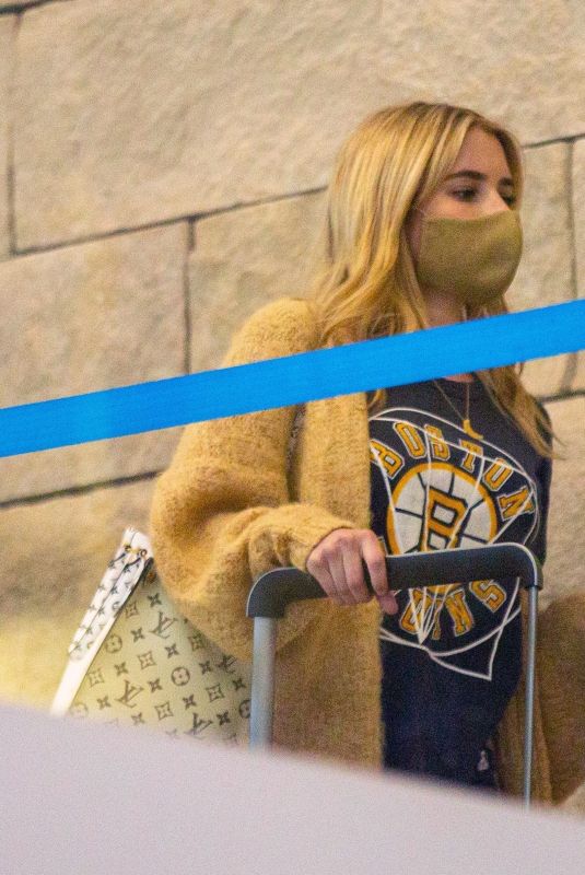 EMMA ROBERTS and Garrett Hedlund at LAX Airport in Los Angeles 06/26/2020