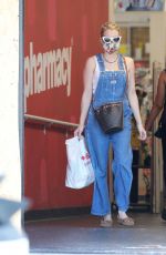 EMMA ROBERTS in DenimOveralls at CVS in Studio City 06/15/2020