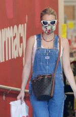 EMMA ROBERTS in DenimOveralls at CVS in Studio City 06/15/2020