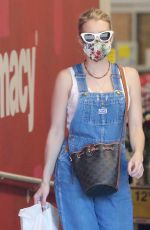 EMMA ROBERTS in DenimOveralls at CVS in Studio City 06/15/2020