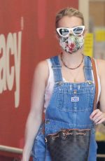 EMMA ROBERTS in DenimOveralls at CVS in Studio City 06/15/2020