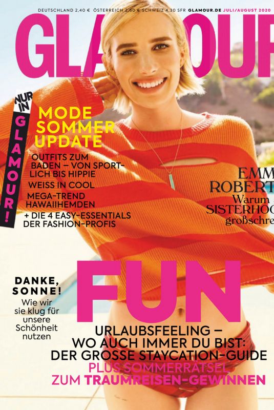 EMMA ROBERTS in Glamour Magazine, Germany July/August 2020