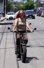EMMA SLATER Riding a Bike Out in Studio City 06/12/2020
