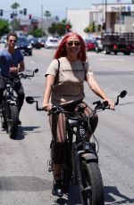 EMMA SLATER Riding a Bike Out in Studio City 06/12/2020