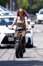 EMMA SLATER Riding a Bike Out in Studio City 06/12/2020