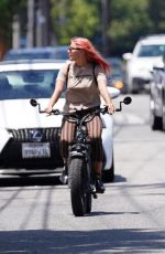 EMMA SLATER Riding a Bike Out in Studio City 06/12/2020