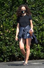 EMMY ROSSUM in Denim Shorts Out in Los Angeles 06/27/2020