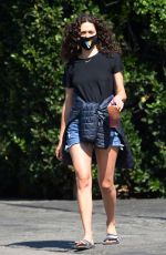 EMMY ROSSUM in Denim Shorts Out in Los Angeles 06/27/2020