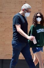EMMYROSSUM in Denim Shorts Out for Coffee in West Hollwood 06/14/2020