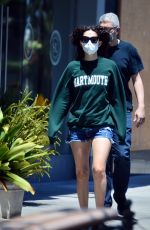 EMMYROSSUM in Denim Shorts Out for Coffee in West Hollwood 06/14/2020