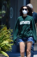 EMMYROSSUM in Denim Shorts Out for Coffee in West Hollwood 06/14/2020