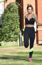 GEORGIA HARRISON Workout at a Park in Chigwell 06/13/2020