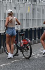 GEORGIA STEEL and ELMA PAZAR in Daisy Dukes Out Riding Bikes in London 05/31/2020