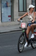 GEORGIA STEEL and ELMA PAZAR in Daisy Dukes Out Riding Bikes in London 05/31/2020