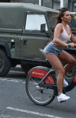 GEORGIA STEEL and ELMA PAZAR in Daisy Dukes Out Riding Bikes in London 05/31/2020