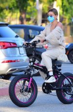 HAILEY and Justin BIEBER Out Riding Electric Bikes in Los Angeles 06/14/2020