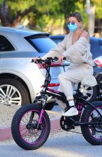 HAILEY and Justin BIEBER Out Riding Electric Bikes in Los Angeles 06/14/2020