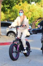 HAILEY and Justin BIEBER Out Riding Electric Bikes in Los Angeles 06/14/2020