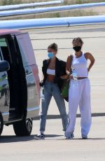 HAILEY BIEBER and BELLA HADID Arrives at Airport in Sardinia 06/27/2020