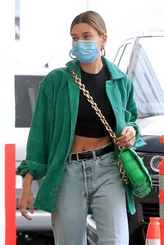 HAILEY BIEBER Arrives at Dermatologist Office in Beverly Hills 06/18/2020