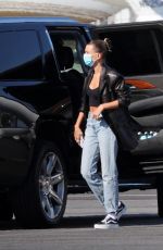 HAILEY BIEBER at Van Nuys Airport in Los Angeles 06/27/2020