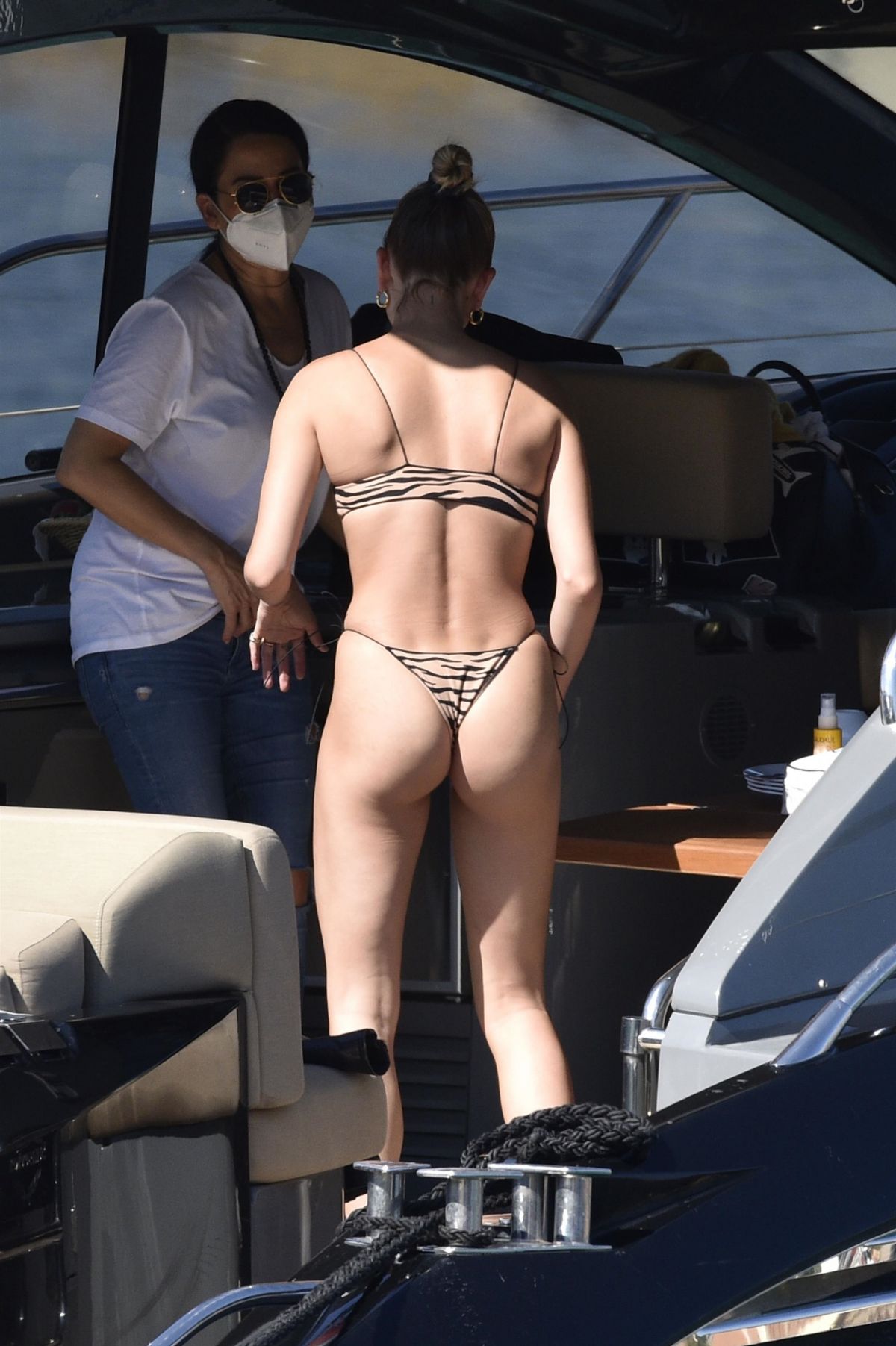 HAILEY BIEBER in Bikini at a Yacht in Italy 06/23/2020.