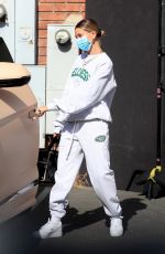 HAILEY BIEBER Leaves Beachwood Studios in West Hollywood 06/29/2020