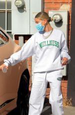HAILEY BIEBER Leaves Beachwood Studios in West Hollywood 06/29/2020