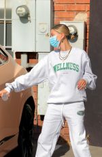 HAILEY BIEBER Leaves Beachwood Studios in West Hollywood 06/29/2020