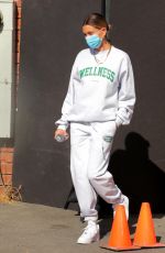 HAILEY BIEBER Leaves Beachwood Studios in West Hollywood 06/29/2020