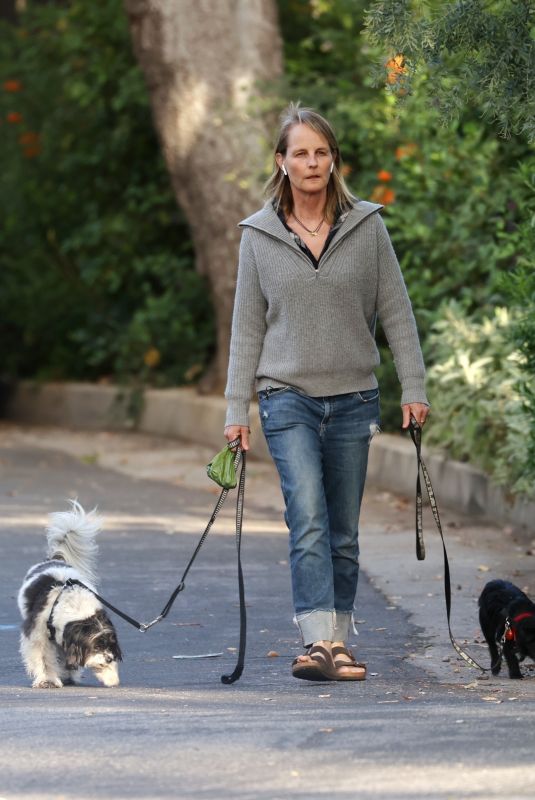 HELEN HUNT Out with Her Dogs in Pacific Palisades 06/28/2020