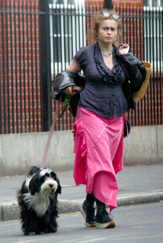 HELENA BONHAM CARTER Out with Her Dog in London 06/08/2020