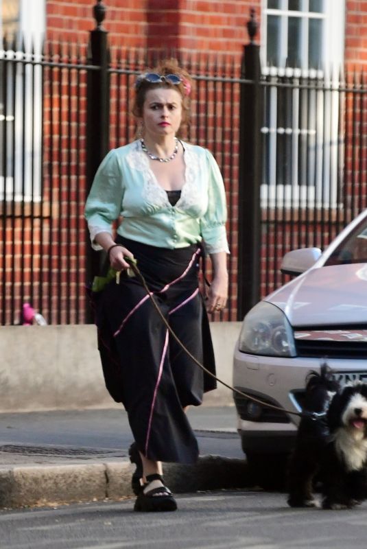 HELENA BONHAM CARTER Out with Her Dog in London 06/17/2020
