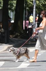 HELENA CHRISTENSEN Out with Her Dog in New York 06/14/2020