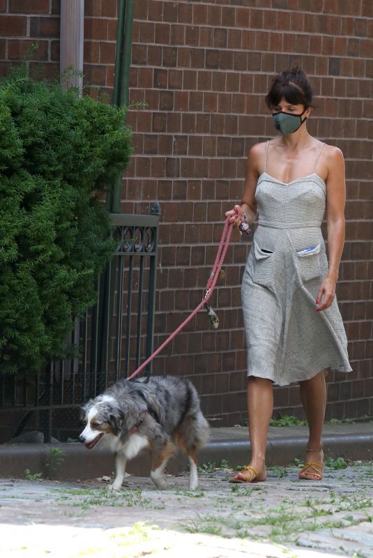 HELENA CHRISTENSEN Out with Her Dog in New York 06/14/2020