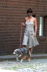 HELENA CHRISTENSEN Out with Her Dog in New York 06/14/2020