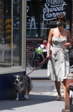 HELENA CHRISTENSEN Out with Her Dog in New York 06/14/2020