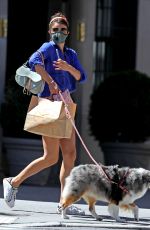 HELENA CHRISTENSEN Wallks Her Dog in New York 06/14
