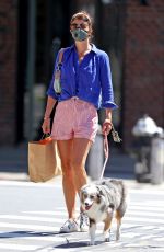 HELENA CHRISTENSEN Wallks Her Dog in New York 06/14