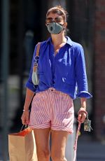 HELENA CHRISTENSEN Wallks Her Dog in New York 06/14