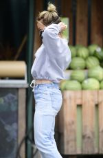 HILARY DUFF Wearing a Mask at Whole Foods in Los Angeles 06/16/2020